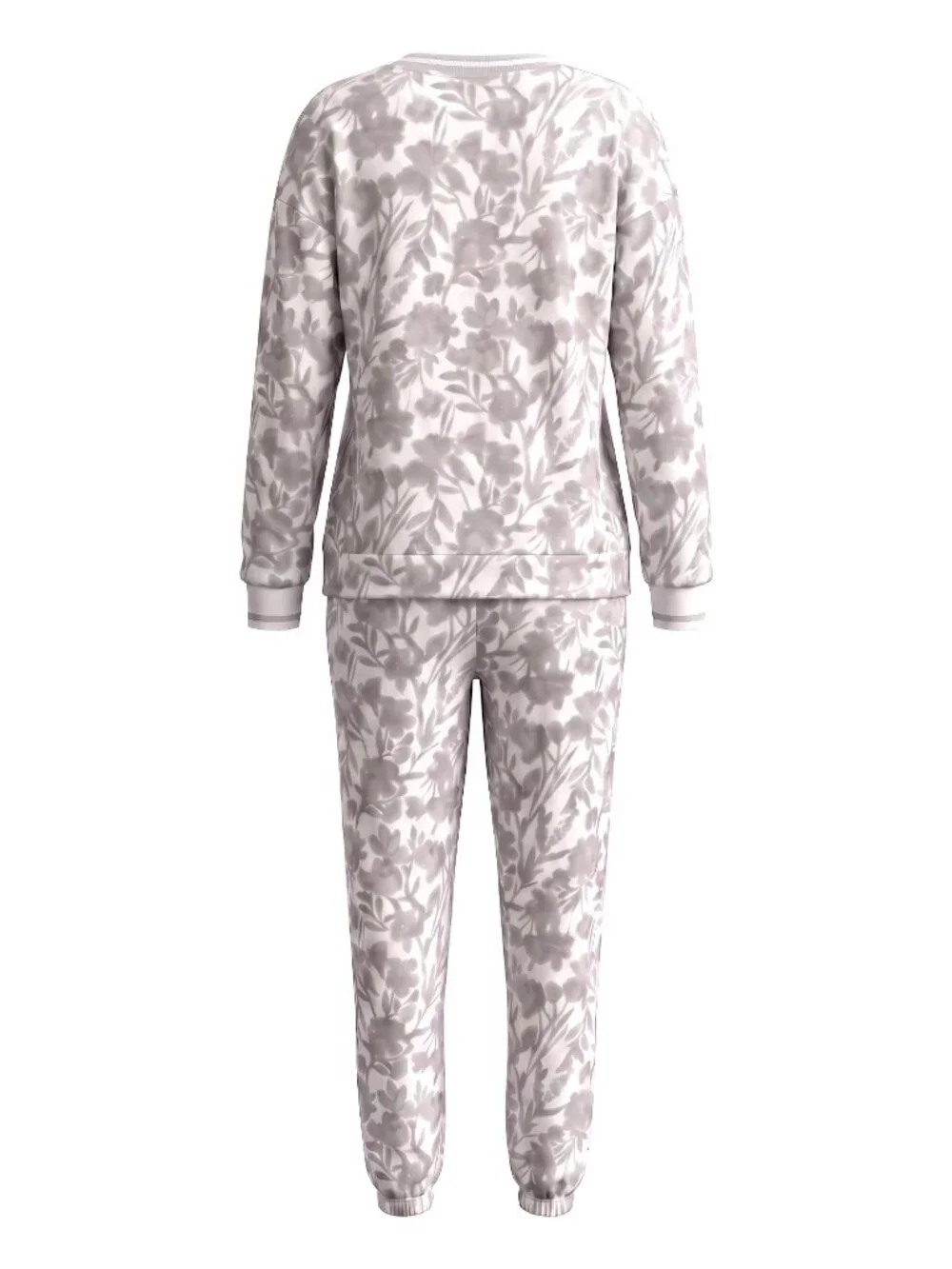 Simply Vera Vera Wang Womens XXL Pajama Set Gray Ivory Floral Joggers Loungewear